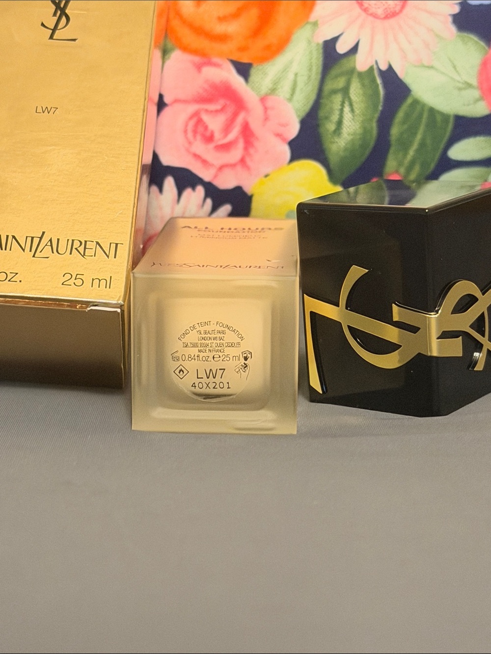 Yves Saint Laurent All Hours Foundation - Warm Beige (1W7) Bottle & Gold Box - Picture 3 of 3